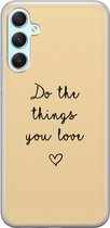 Leuke Telefoonhoesjes - Hoesje geschikt voor Samsung Galaxy A34 - Do the things you love - Soft case - TPU - Tekst - Geel