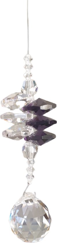 Raamhanger "Roxy" gemaakt van Asfour AAA-Quality Crystals, kleur Paars (Raamkristal, raamhanger, raamdecoratie, fengshui, Baby shower, Kerst hanger, kerst pakket cadeau, in verschillende kleuren.