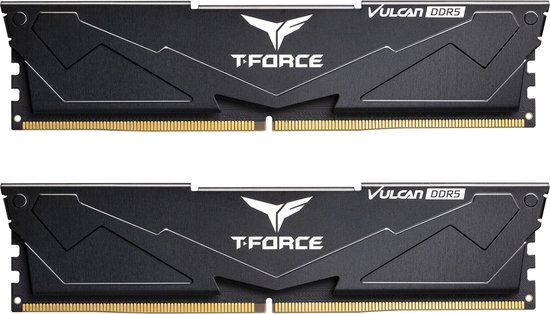 Team Group T-Force Vulcan - Geheugen - DDR5 - 32 GB: 2 x 16 GB - 288-PIN - 5600 MHz / PC5-44800 - CL36 - 1.20V - XMP 3.0 - On-die ECC - zwart