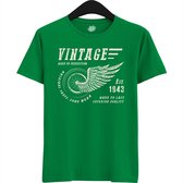 A Vintage Motorcycle Addict Est 1943 | Retro Verjaardag Motor Cadeau Shirt - T-Shirt - Unisex - Kelly Groen - Maat 3XL