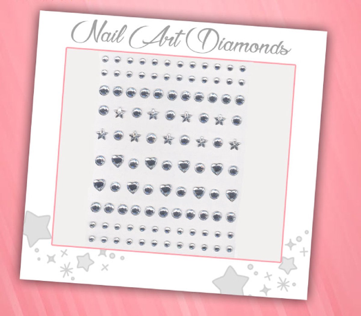 Goedkoopste Nail Art Diamonds (106 Diamantjes Hartjes/Sterren/Cirkels) [Zelfklevend Nagel Steentjes Decoratie Versiering - Manicure Kunstnagels Nepnagels - Acryl Nagels Rhinestone Rhine Stones]