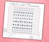 Nail Art Diamonds (106 Diamantjes Hartjes/Sterren/Cirkels) [Zelfklevend Nagel Steentjes Decoratie Versiering - Manicure Kunstnagels Nepnagels - Acryl Nagels Rhinestone Rhine Stones]
