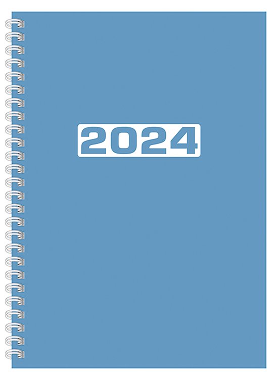 MGP Agenda - Bureau agenda 2024 - NL - FSC - A5 - Ringband - 7d/2p - Pastel Blauw - Harde kaft