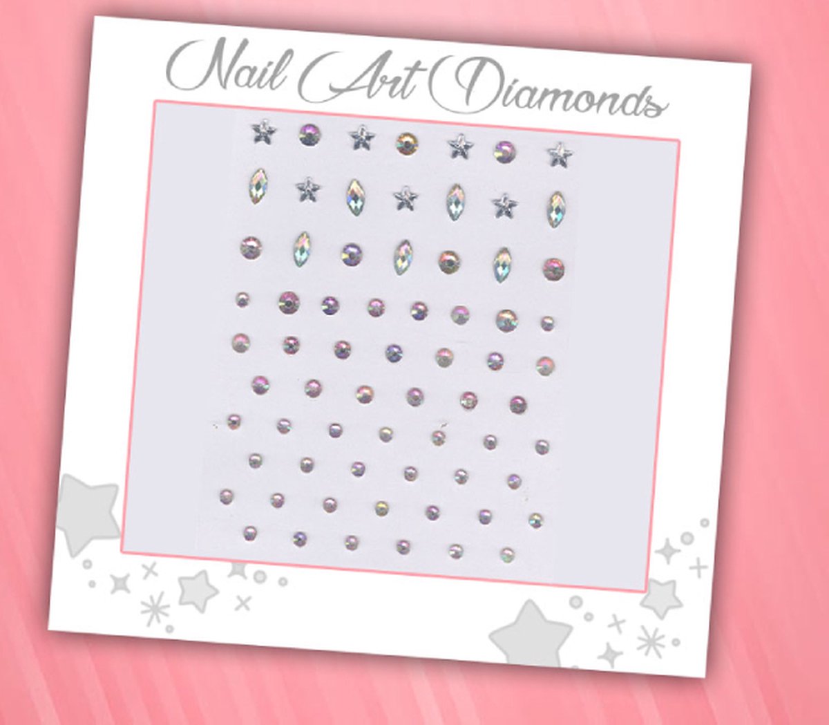Goedkoopste Nail Art Diamonds (68 Diamantjes Sterren/Cirkels) [Zelfklevend Nagel Steentjes Decoratie Versiering - Manicure Kunstnagels Nepnagels - Acryl Nagels Rhinestone Rhine Stones]