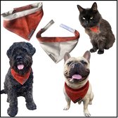 Bandana voor honden. Maat XL in de kleuren roestbruin en beige. Dubbelzijdig te dragen. Halsdoek - halssjaal - dogscarf - bandana 2 in 1 - hondenfashion - hondenkleding - modeaccessoires voor honden - MadeByShuko