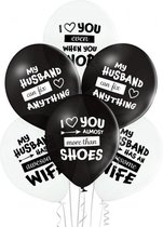 Ballon 30 cm set Best Husband (Beste Echtgenoot) , 6 stuks assorti, 30 cm