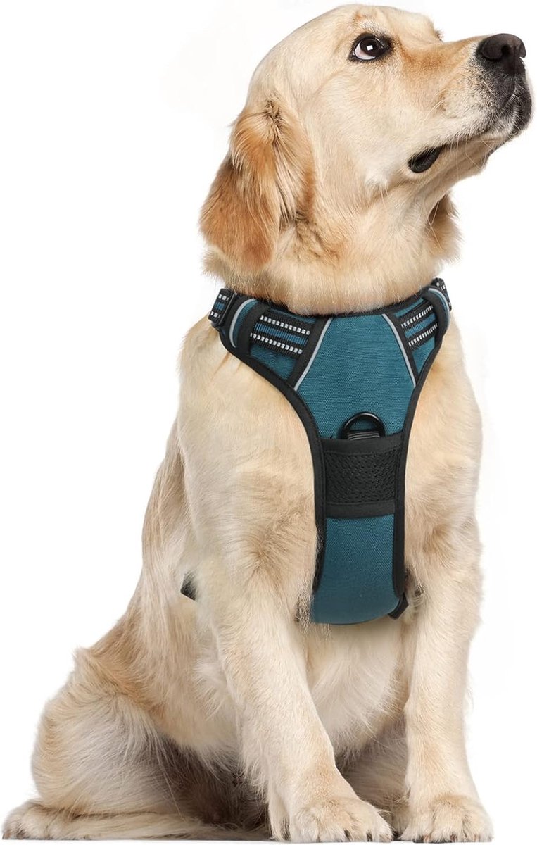 TOTTO Borstharnas Voor Honden, Model Heikul, Maat M, Klein Hondenharnas Verstelbaar Reflecterende Details Lus En Handvat Eenvoudig Aan Te Brengen Licht Zwart 2928456917
