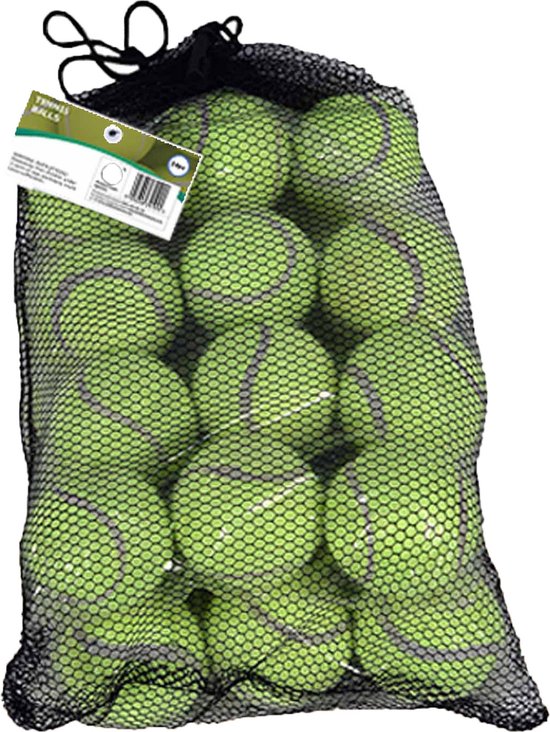 Foto: Did tennisballen 24x geel rubber katoen standaard formaat buitenspeelgoed