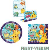 Pokemon verjaardagset - borden - servetten - uitnodigingen