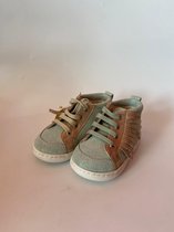 Shoe Pom - Meisjes - Babyschoenen met Veters - Leder - Mint Groen - Maat 23