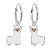 Joy|S - Zilveren Alpaca Lama oorbellen - oorringen
