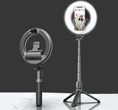 Selfie Stick - selfie Ring Light - Statief - LED Camera - Ringverlichtingssysteem - TikTok -Vlog -Youtube - Instagram - Phone Holder - Bluetooth oplaadbare voor Smartphone Fotograf