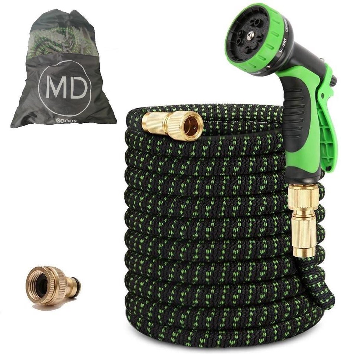 MD-Goods ® Super Sterk Uitrekbare Tuinslang tot 30 Meter + GRATIS tas en koppelstuk - Tuinsproeier -