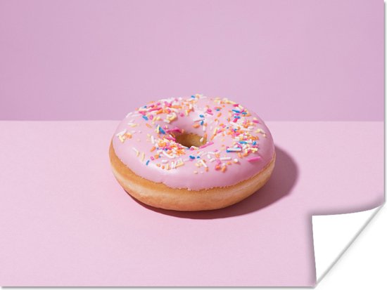 Elektricien Immuniteit Ik was verrast Roze donut met hagel poster papier 40x30 cm - klein - Foto print op  Poster... | bol.com