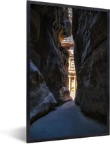 Fotolijst incl. Poster - Petra Rose City handelsroute tussen de rotsen Jordanië - 60x90 cm - Posterlijst