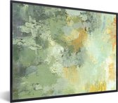 Photo encadrée - Peinture à l'huile sur cadre photo vert noir 80x60 cm - Affiche encadrée (Décoration murale salon / chambre)