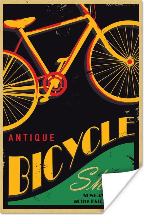 Wijde selectie beu Bezwaar Poster Vintage poster fiets - 20x30 cm | bol.com