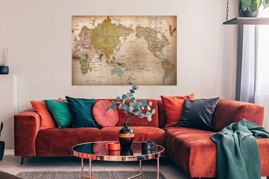 Carte du monde classique La propagation des races humaines Papier affiche