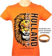 T-Shirt - Casual T-Shirt - Fun T-Shirt - Fun Tekst - Lifestyle T-Shirt -  Oranje - Koningsdag - Oranje Leeuw - HOLLAND - A Lion Warrior  - Maat XXL