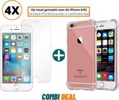 iphone 6s anti shock hoes | iPhone 6S A1688 siliconen case | iPhone 6S anti shock case transparant | beschermhoes iphone 6s apple | iPhone 6S hoes cover hoes + 4x iPhone 6S gehard