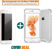 Fooniq Anti Schock Siliconen Hoesje Transparant + Screenprotector - Geschikt Voor Apple iPhone 8