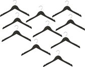 Set van 10 kinder kledinghangers - kleerhangers 35 cm ZWART met rokinkepingen