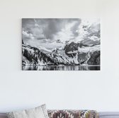 Canvas Schilderijen - Rocky Mountains Zwart-Wit - 90x60 cm | Wanddecoratie | Fotoprint op Canvas | Canvas Schilderij | Woondecoratie voor Woonkamer, Slaapkamer, Kantoor, Gang