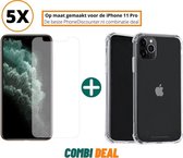 Fooniq Silicone Anti Shock 5x + Screenprotector 5x - Geschikt Voor Apple iPhone 11 Pro Max