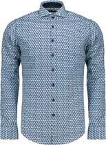 Blue Industry Overhemd 2329 11 White Print Mannen Maat - 43