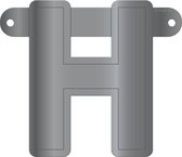 Folat Banner "h" 12,5 X 11 Cm Papier Zilver