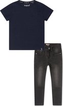 Koko Noko BIO Basics Set(2delig) Jeans NOX BLACK en Shirt Navy - Maat 86/92