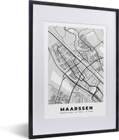 Affiche avec cadre Plan de la ville - Maarssen - Grijs - Wit - 30x40 cm