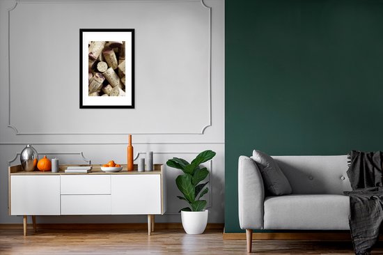 Cadre photo - Bouchons avec des taches de vin cadre photo 40x60 cm - Affiche sous cadre (Décoration murale salon / chambre)