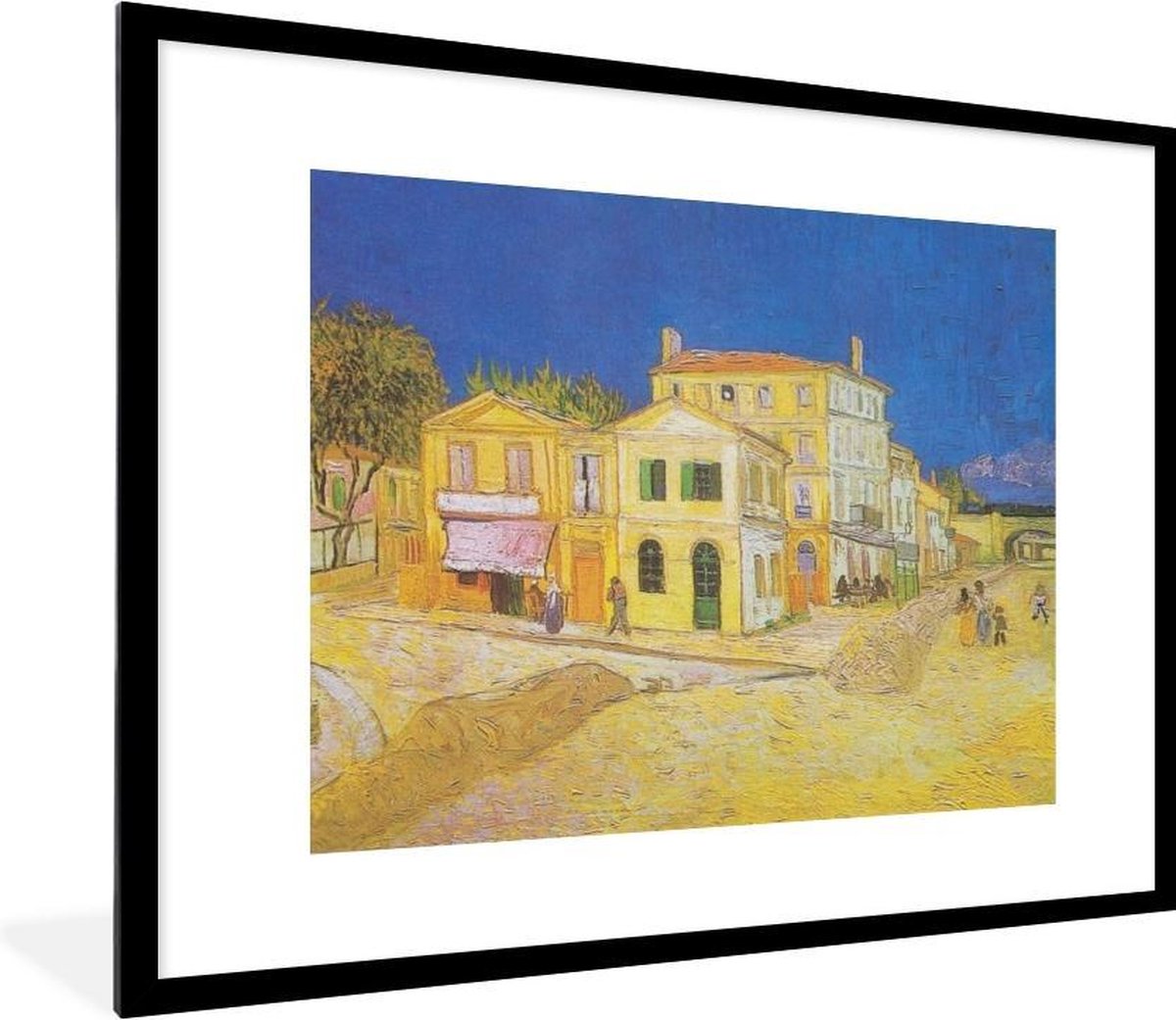 Fotolijst incl. Poster Het gele huis Vincent van Gogh 80x60 cm Posterlijst Fotolijst incl. Poster Het gele huis Vincent van Gogh 80x60 cm Posterlijst