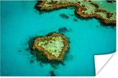 Poster Groot Barrièrerif met eiland als hart - 30x20 cm