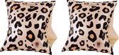 Swim Essentials Zwembandjes - Zwemvleugels - Leopard  Panter Beige - Zwembandjes Meisje - 2-6 jaar - Met Gratis Luchtdoorlatend Bewaarzakje