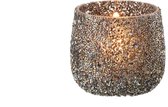 J-Line Theelichthouder Glitter Glas Bruin Set van 6 stuks