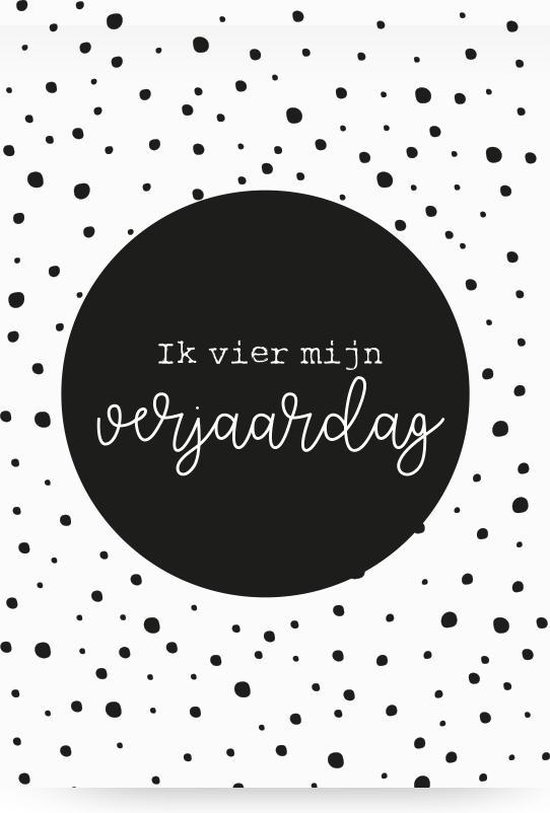 Uitnodigingen 8x - Kinderfeestje - Partijtje - Zwart wit - Stippen