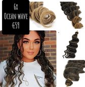 Vlechthaar braids Braiding hair 6 pakken deep wave Ocean wave 55cm zacht &klitvrij haar #1b/27