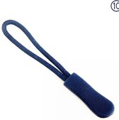 Ritsenschuiver, koord rits trekker, zipper puller Donker Blauw, 1 stuk.