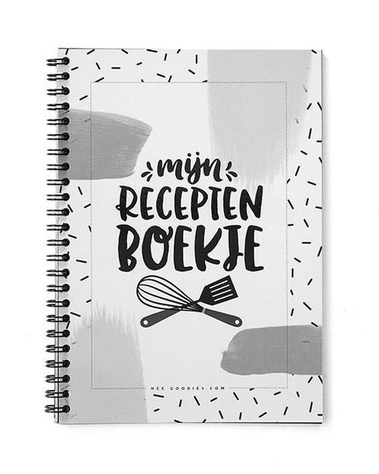 Receptenboek invulboek A5 zwart wit recepten verzamelmap receptenboekje recepten verzamelboek - HEE Goodies