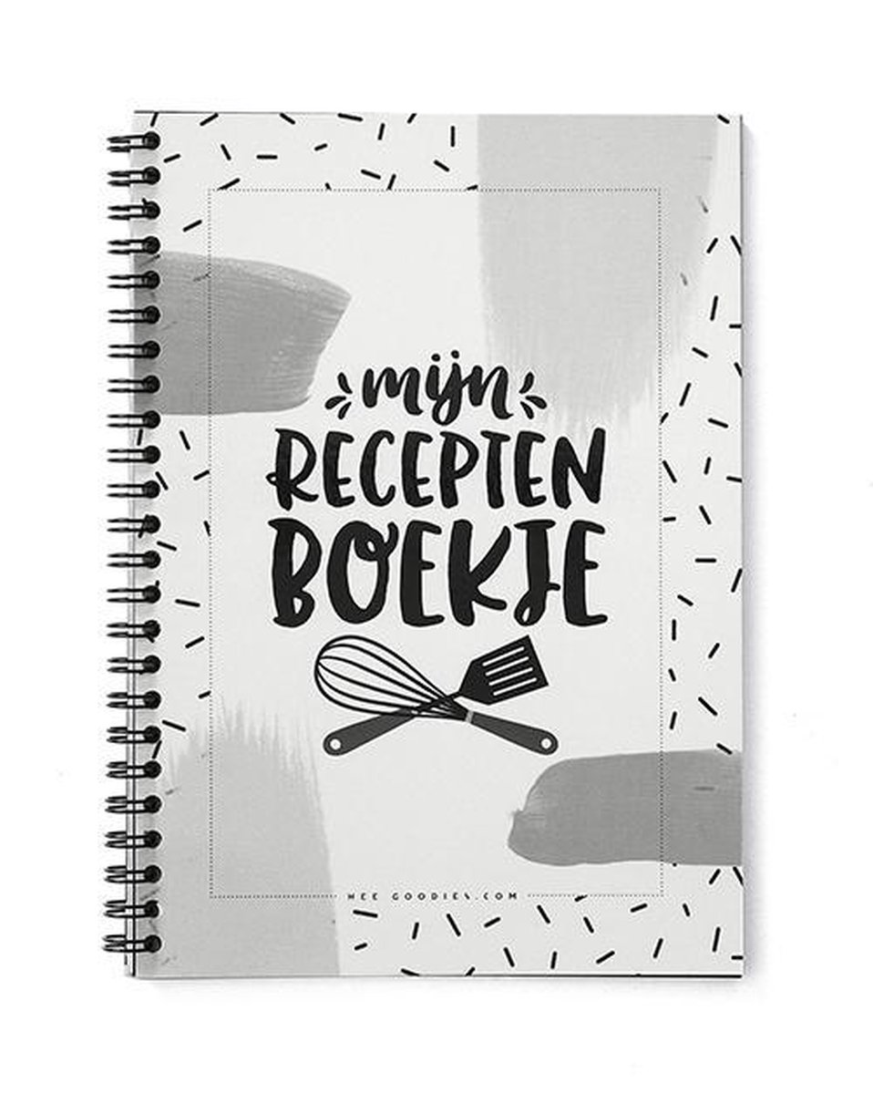 Receptenboek invulboek A5 zwart wit recepten verzamelmap receptenboekje recepten verzamelboek - HEE Goodies