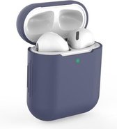Hoesje Geschikt voor Apple AirPods 1/2  in het donker Blauw - Siliconen - Case - Cover - Soft case