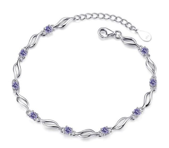 N3 Collecties 925 zilveren paarse kristallen armbanden voor vrouwen