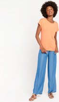LOLALIZA Basic t-shirt - Koraal - Maat XL