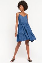LOLALIZA Tencel mini-jurk - Blauw - Maat L