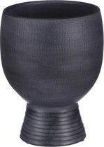 Bloempot op voet / standaard | zwart | H25 x D20 cm
