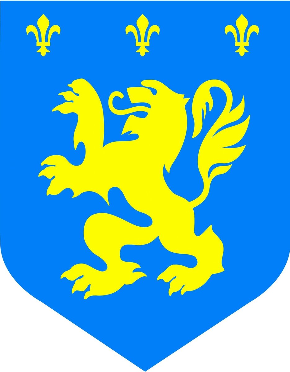 CHRISTIANFABRICATIONS - Middeleeuwse Verticale Banner Blauw 25 x 50 cm Fleur-de-lis