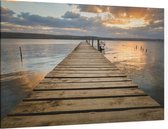 Steiger aan de waterkant,  - Foto op Canvas - 60 x 40 cm