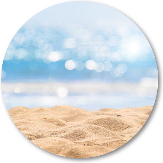 Zeegezicht - Abstract Beach / Strand - Muurcirkel Forex 60cm - Wandcirkel voor binnen - Landschap - Natuur